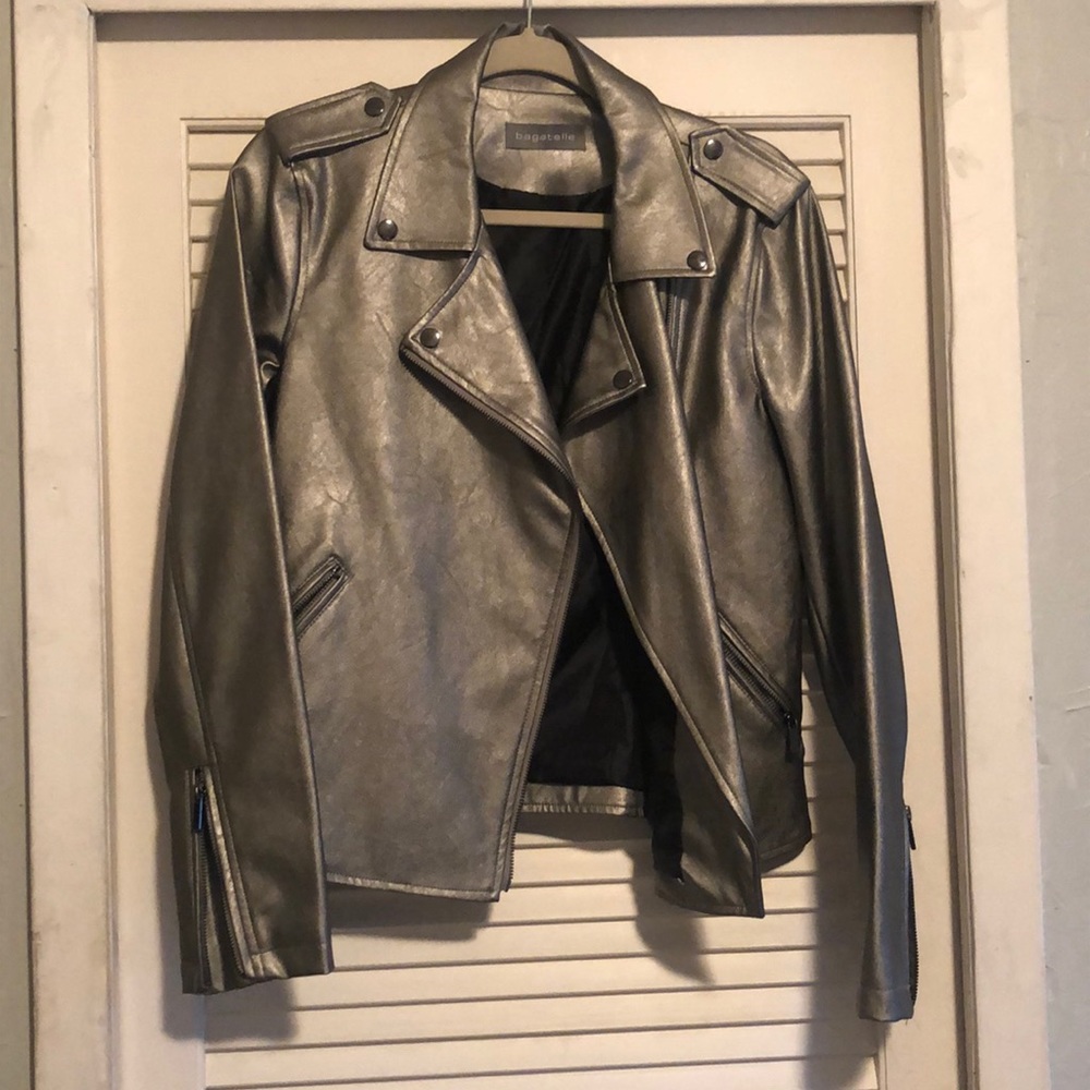 Bagatelle Faux Leather Jacket - Metallic